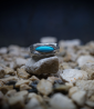Silver ring with turquoise created by Anthony Barrouyer