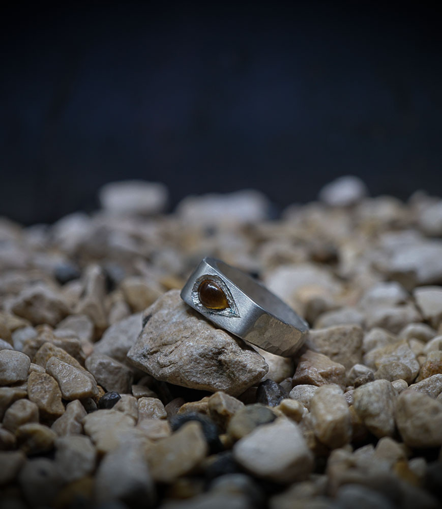Bague Citrine en argent créée par Anthony Barrouyer