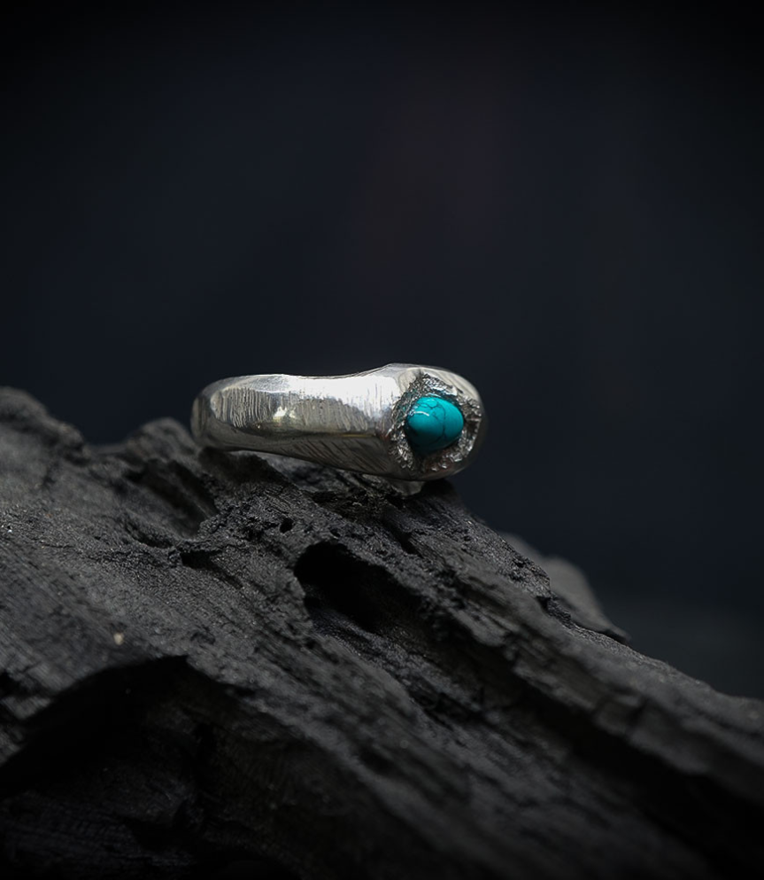 Bague argent et turquoise collection Krazystones