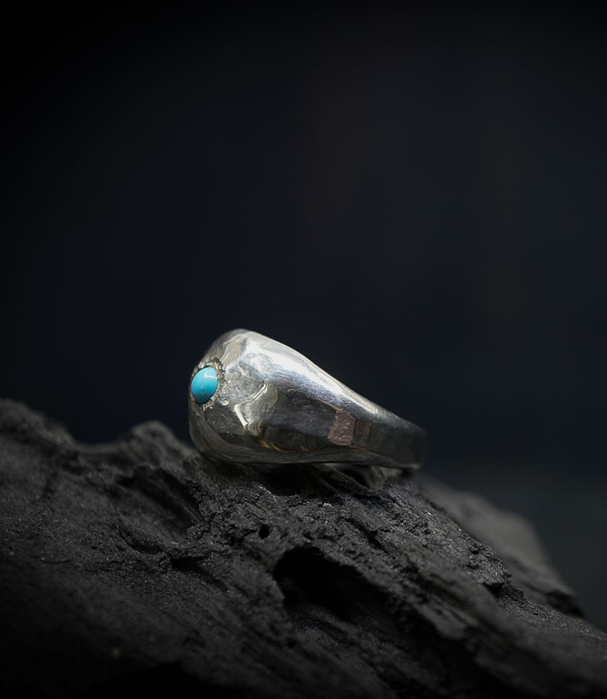 Bague Krazystones en argent et turquoise