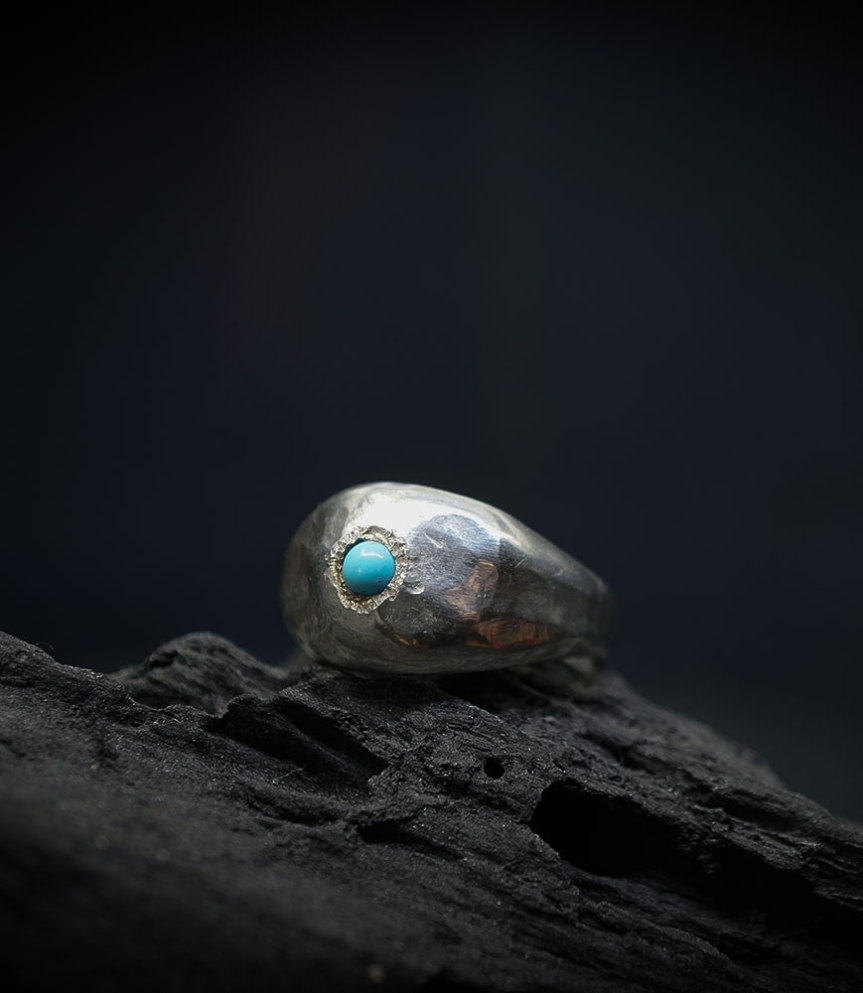 Bague Krazystones en argent et turquoise