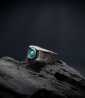 Bague Krazystones en argent et turquoise.