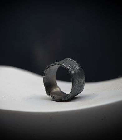 Blackened silver ring by Krazystones.