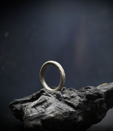 Hammered silver ring from the Krazystones collection.