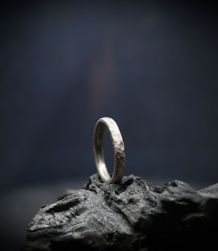 Hammered silver ring from the Krazystones collection.
