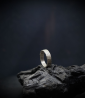 Hammered solid silver ring.