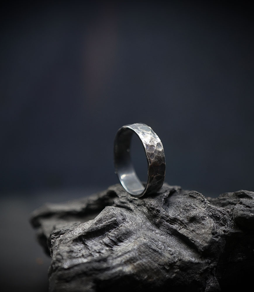 Ring created by Anthony Barrouyer in solid silver.