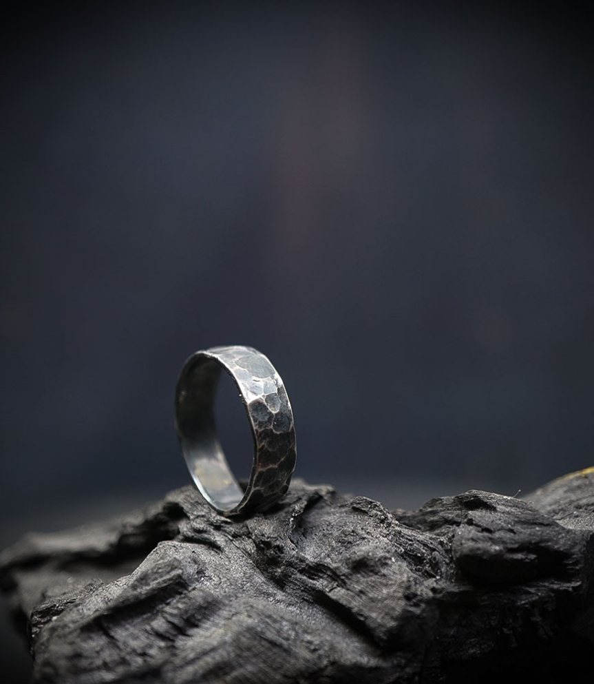 Ring created by Anthony Barrouyer in solid silver.