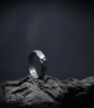Hammered silver Krazystones ring.