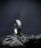 Hammered silver Krazystones ring.