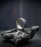 Hammered solid silver ring.