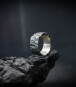 Hammered solid silver ring.