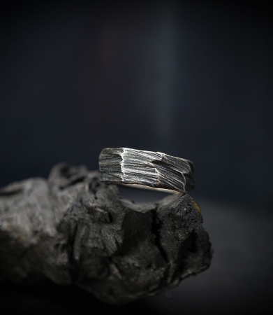 bague argent martelée.