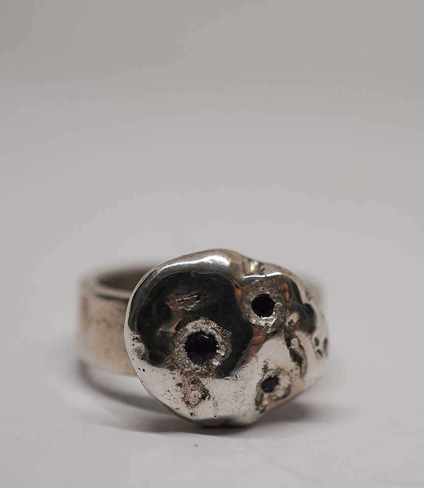 Bague unique en Argent Massif et Améthyste.
