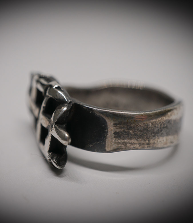 Bague gaufre en Argent Massif.