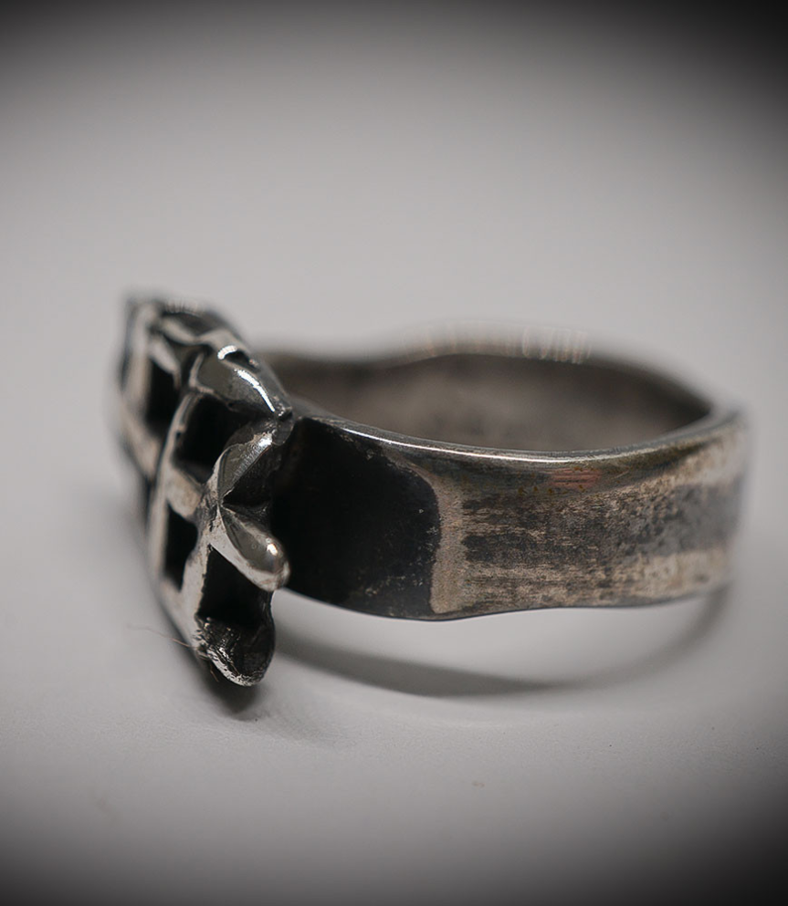 Bague gaufre en Argent Massif.