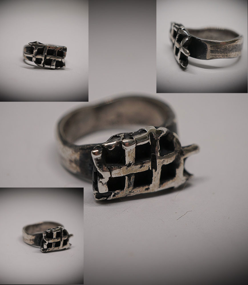 Bague gaufre en Argent Massif.