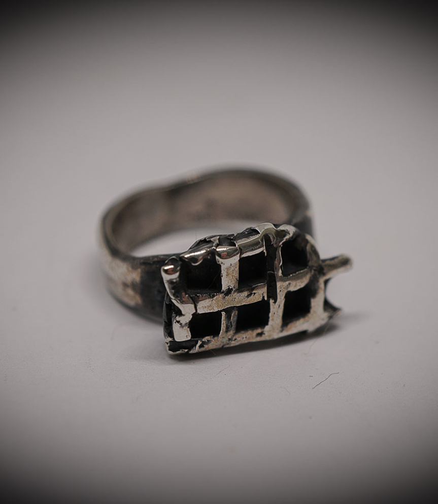 Bague gaufre en Argent Massif.