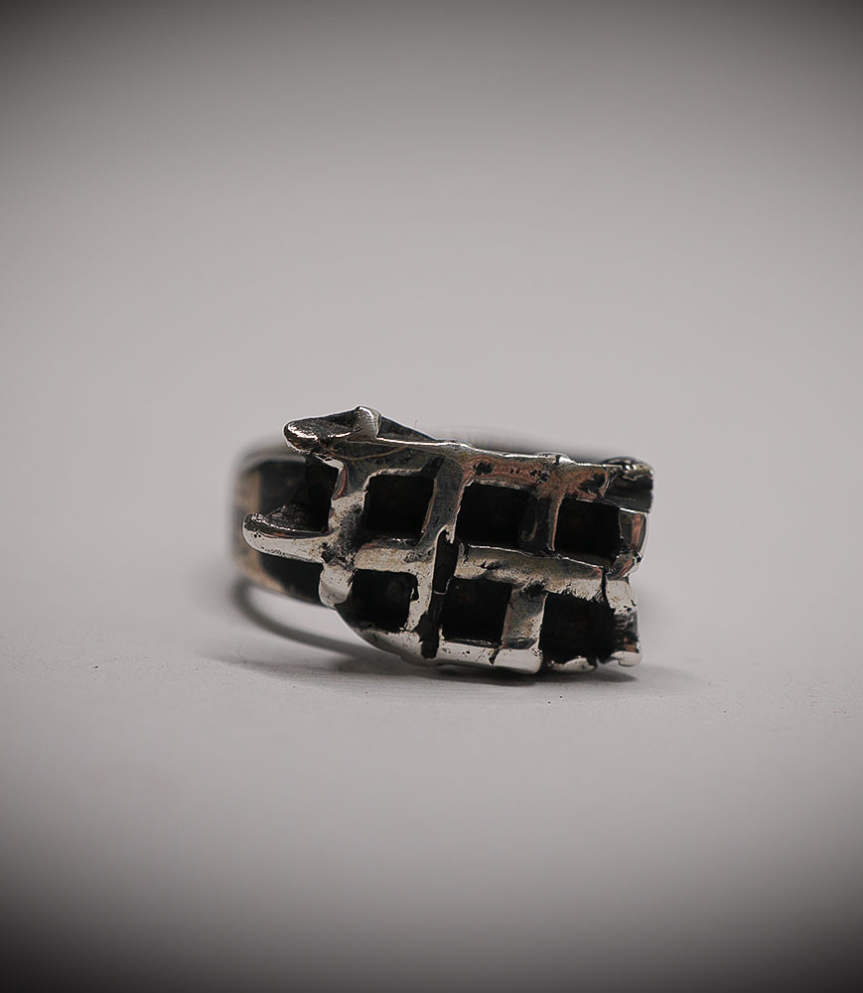 Bague gaufre en Argent Massif.