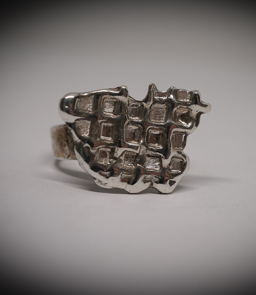 Bague gaufre en Argent Massif.