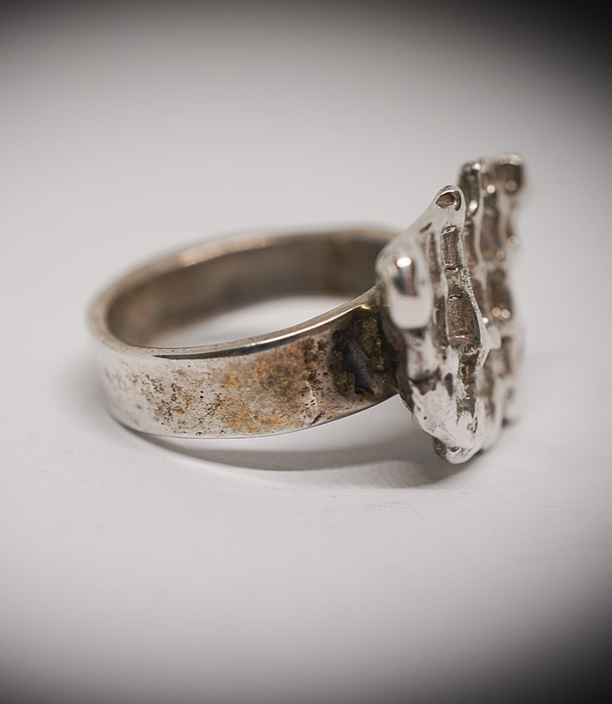 Bague gaufre en Argent Massif.