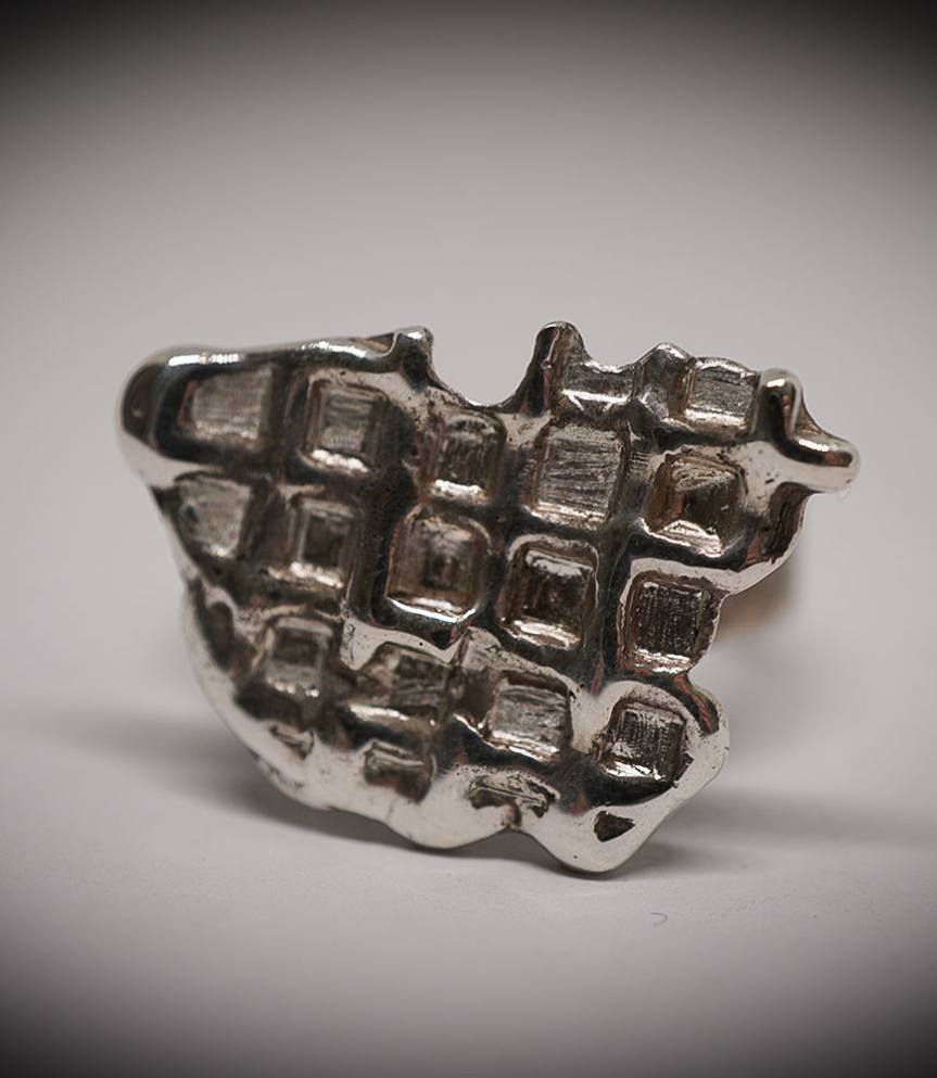 Bague gaufre en Argent Massif.