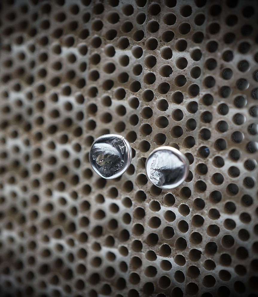 Boucles d'oreilles martelet en Argent Massif.