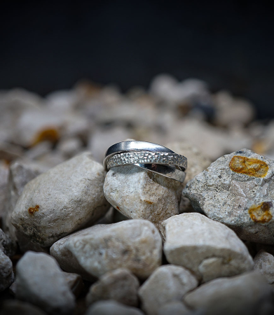 Bague 3 anneaux en argent massif.