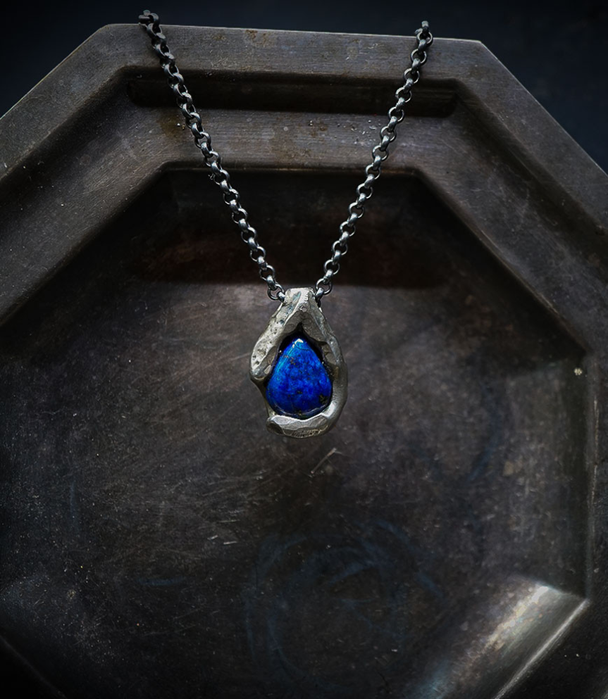 Hephaestus Stones Collection - Silver and Lapis Lazuli Necklace