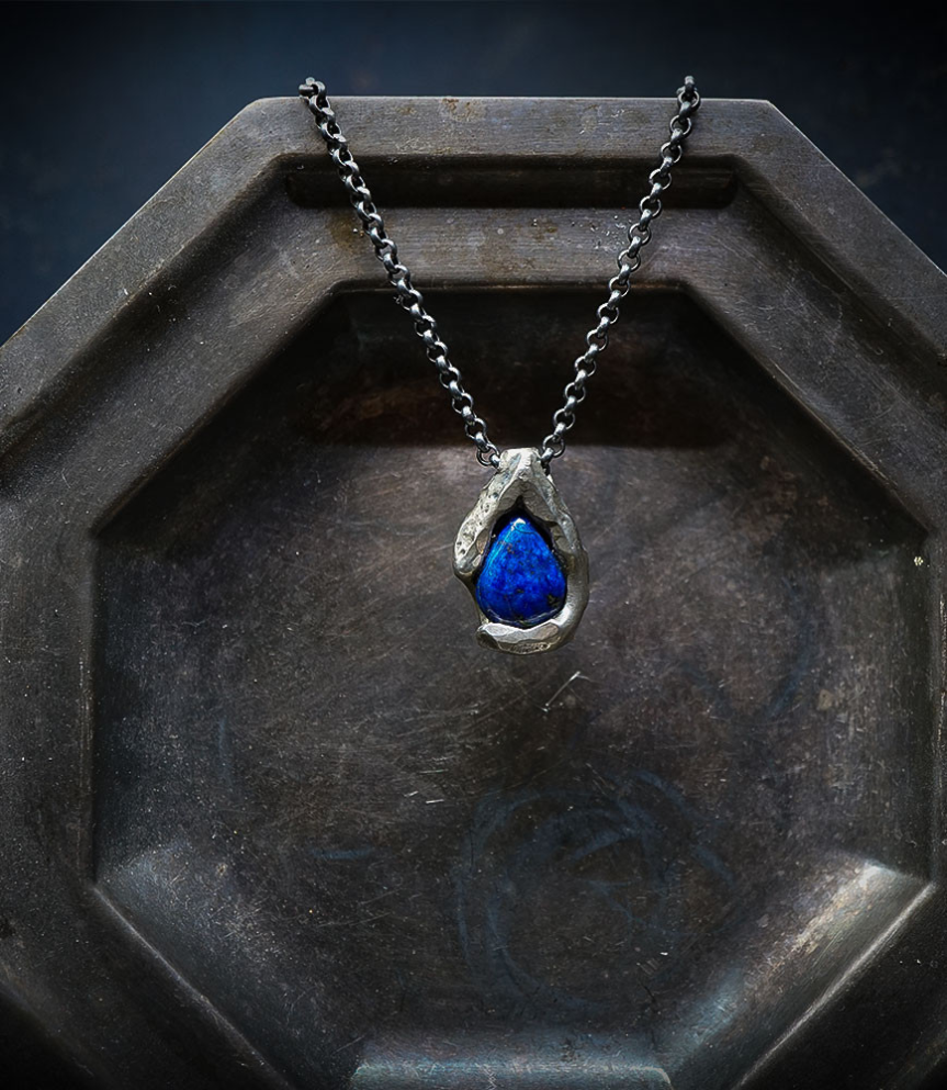 Hephaestus Stones Collection - Silver and Lapis Lazuli Necklace