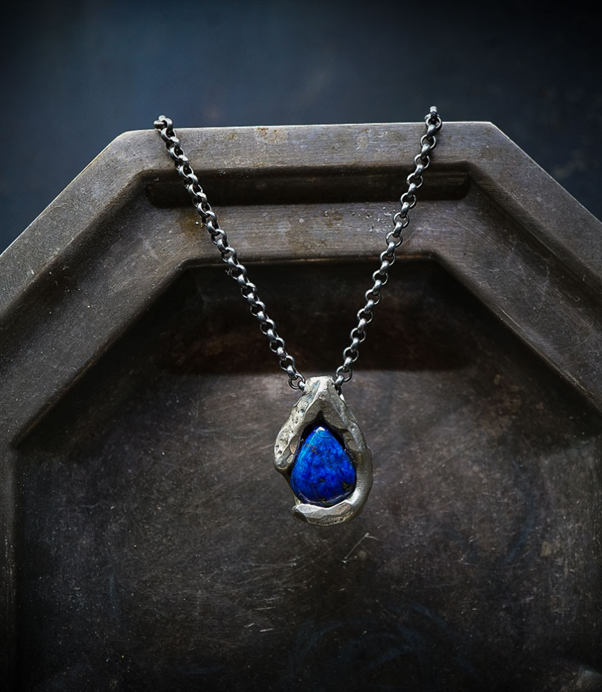 Hephaestus Stones Collection - Silver and Lapis Lazuli Necklace