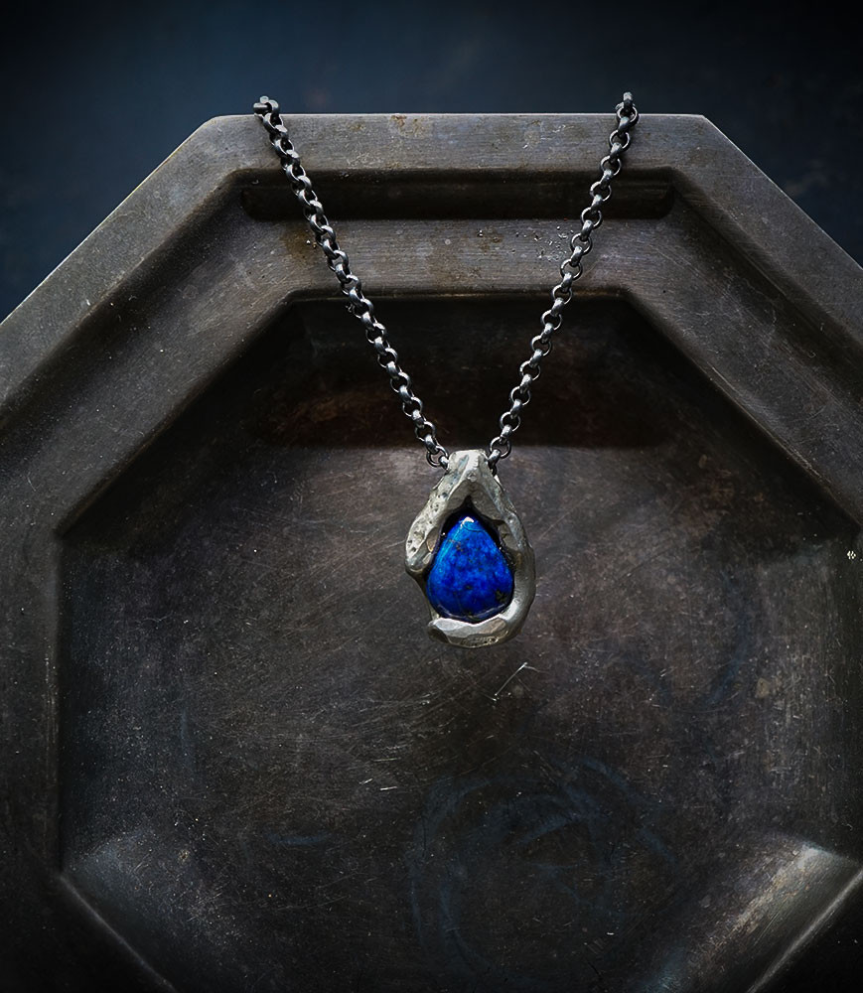 Hephaestus Stones Collection - Silver and Lapis Lazuli Necklace