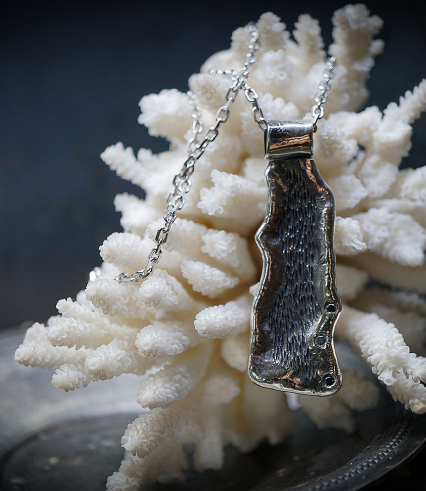 Collier argent et diamant noir pièce unique Lovely Storm.