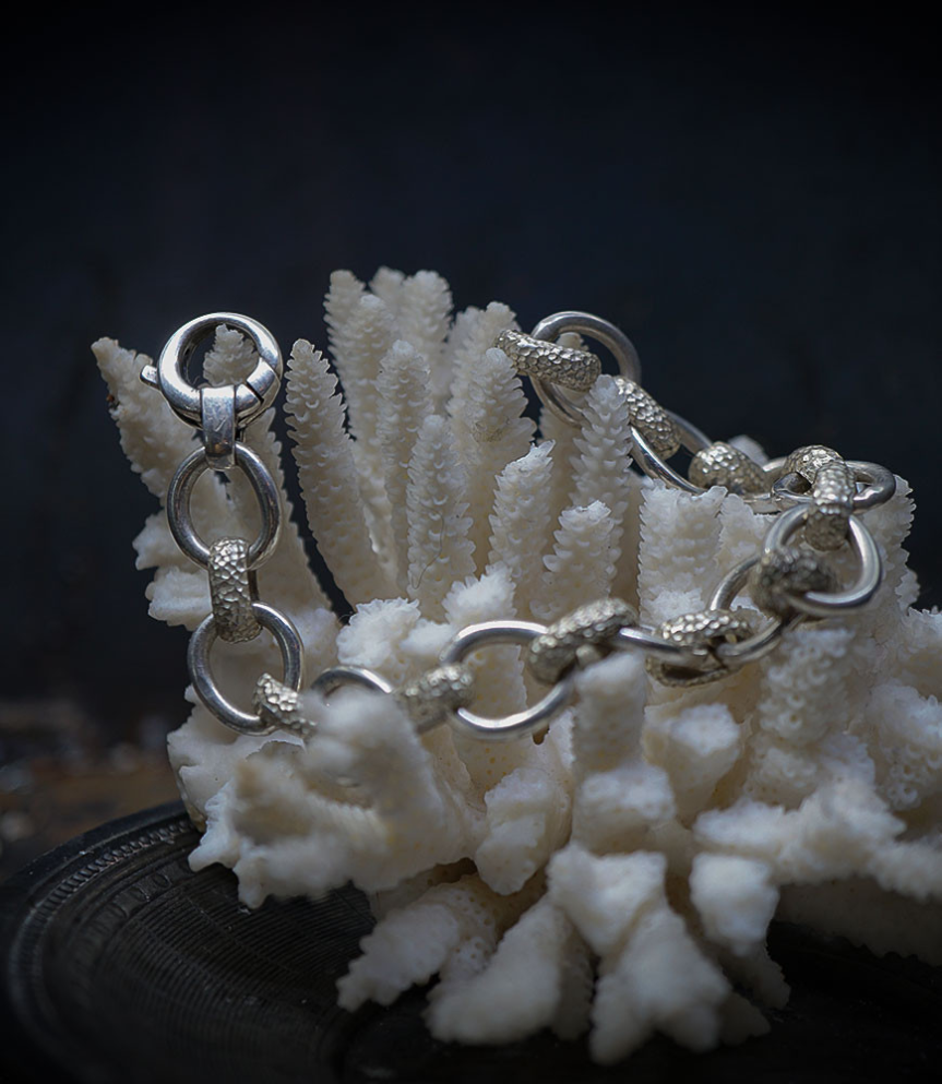 Solid silver bracelet, unique piece signed Lovely Storm.