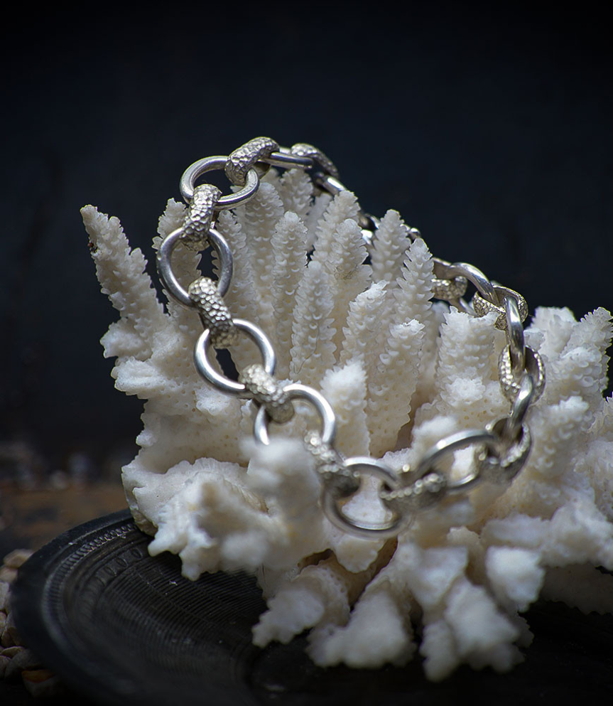 Solid silver bracelet, unique piece signed Lovely Storm.