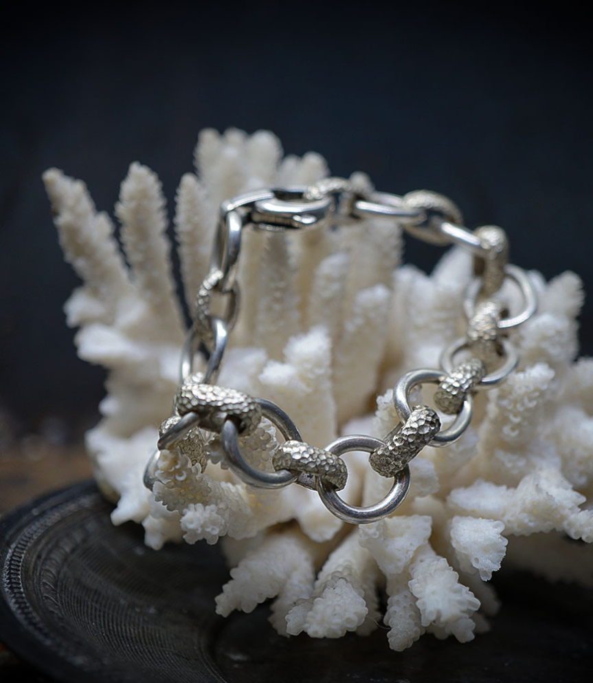 Solid silver bracelet, unique piece signed Lovely Storm.