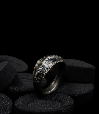 Bague de crèateur en argent signè Krazy Stones