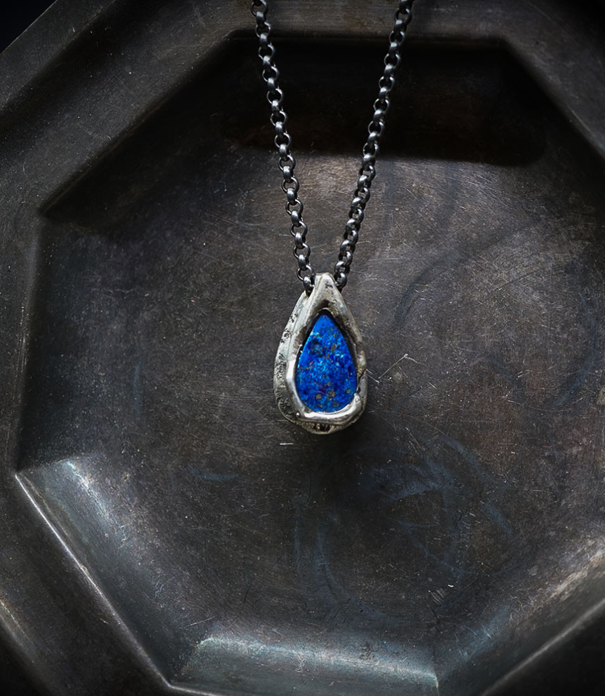 Hephaestus Stones Collection - Silver and Lapis Lazuli Necklace