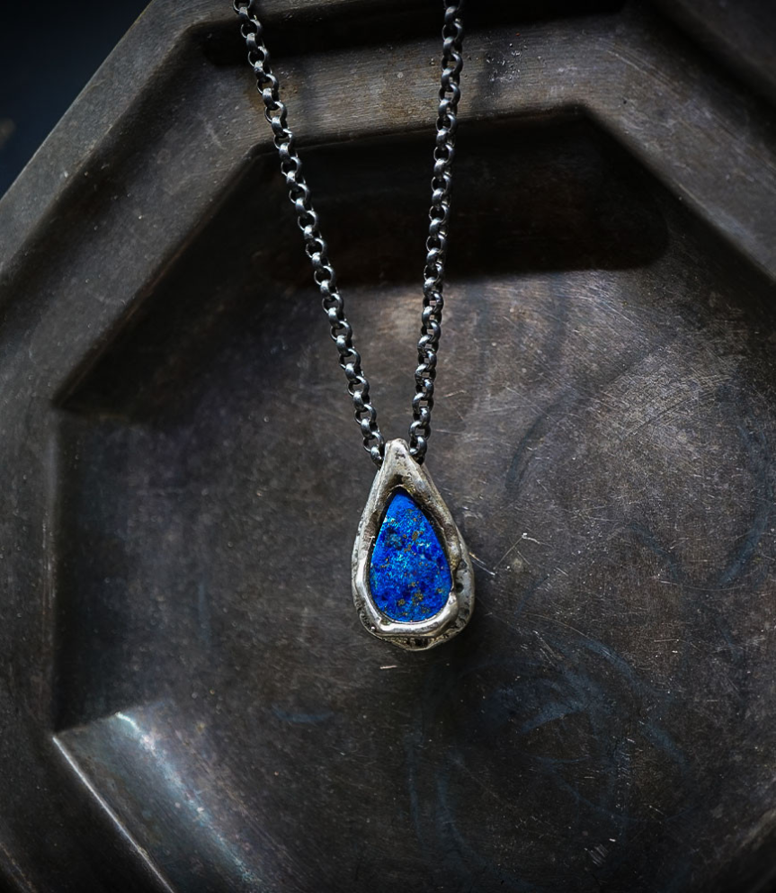 Hephaestus Stones Collection - Silver and Lapis Lazuli Necklace