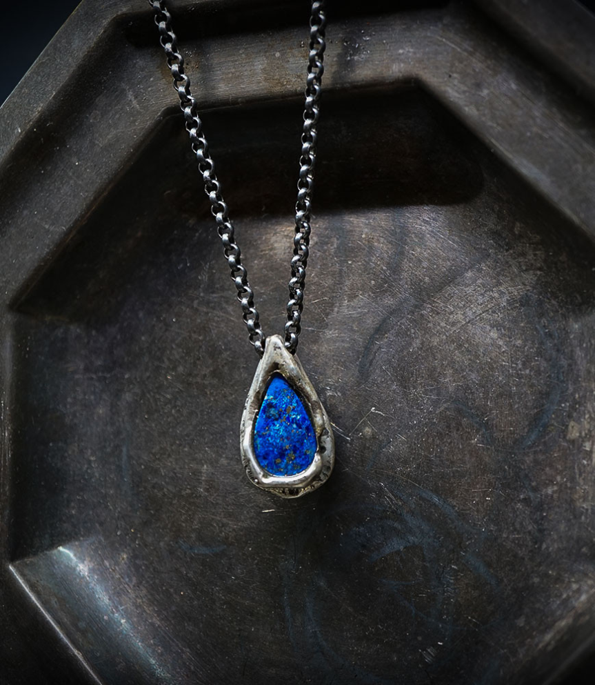 Hephaestus Stones Collection - Silver and Lapis Lazuli Necklace
