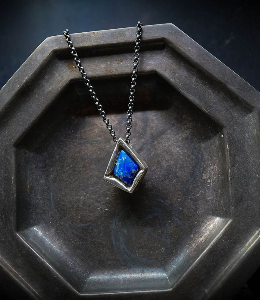 Hephaestus Stones Collection - Silver and Lapis Lazuli Necklace