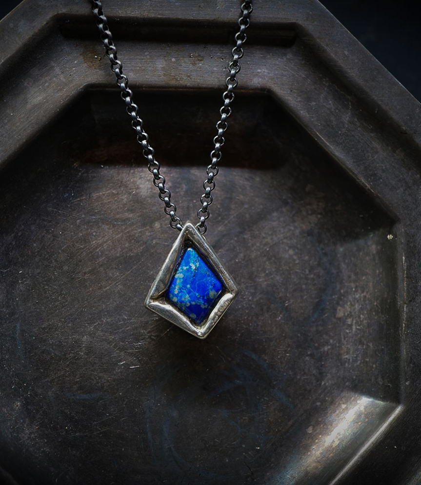 Hephaestus Stones Collection - Silver and Lapis Lazuli Necklace