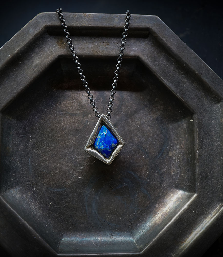 Hephaestus Stones Collection - Silver and Lapis Lazuli Necklace